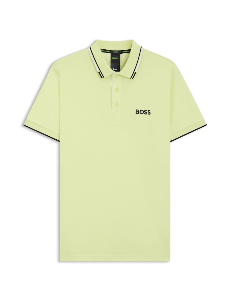 BOSS Green/Lime Paddy Pro Tipped Collar Polo Shirt - Image 1 of 1