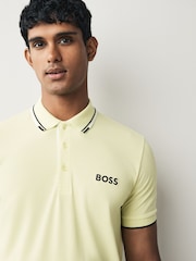 BOSS Green/Lime Paddy Pro Tipped Collar Polo Shirt - Image 4 of 5