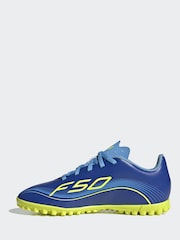 adidas Blue/Yellow Kids F50 Messi Club Turf Boots - Image 3 of 11