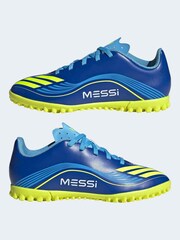 adidas Blue/Yellow Kids F50 Messi Club Turf Boots - Image 6 of 11