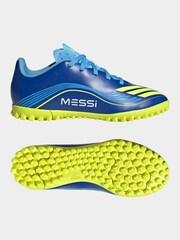 adidas Blue/Yellow Kids F50 Messi Club Turf Boots - Image 7 of 11