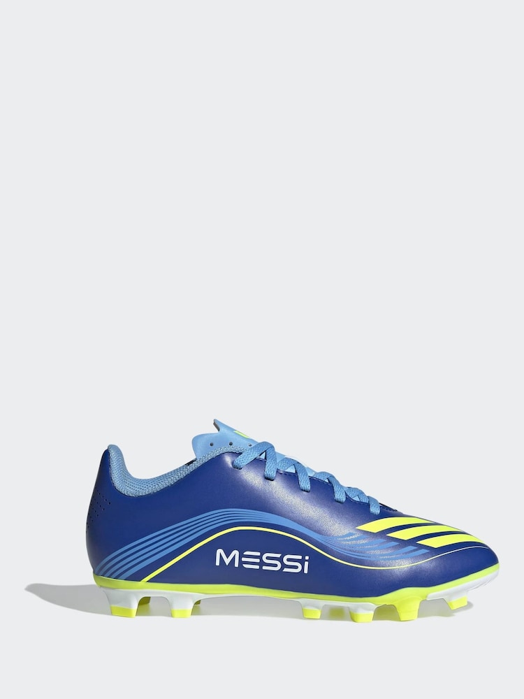 adidas Blue/Yellow Kids F50 Messi Club Firm/Multi Ground Boots - Image 1 of 10