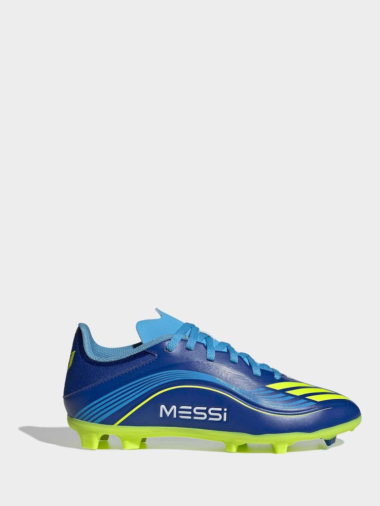 adidas Blue/Yellow Kids F50 Messi League Firm/Multi Ground Boots - Image 1 of 19