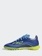 adidas Blue/Yellow Kids F50 Messi League Turf Boots - Image 2 of 9