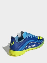 adidas Blue/Yellow Kids F50 Messi League Turf Boots - Image 3 of 9