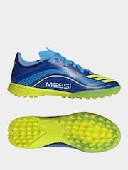 adidas Blue/Yellow Kids F50 Messi League Turf Boots - Image 4 of 9