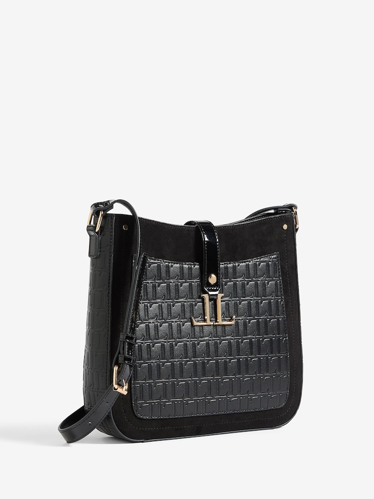 Lipsy Black Embossed Messenger Bag - Image 2 of 5