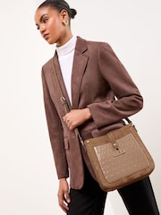 Lipsy Brown Embossed Messenger Bag - Image 2 of 6