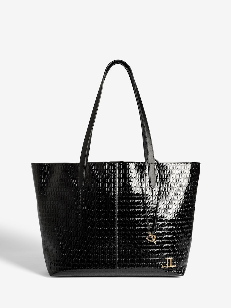 Lipsy Black Embossed Shoppers Bag - Image 1 of 4