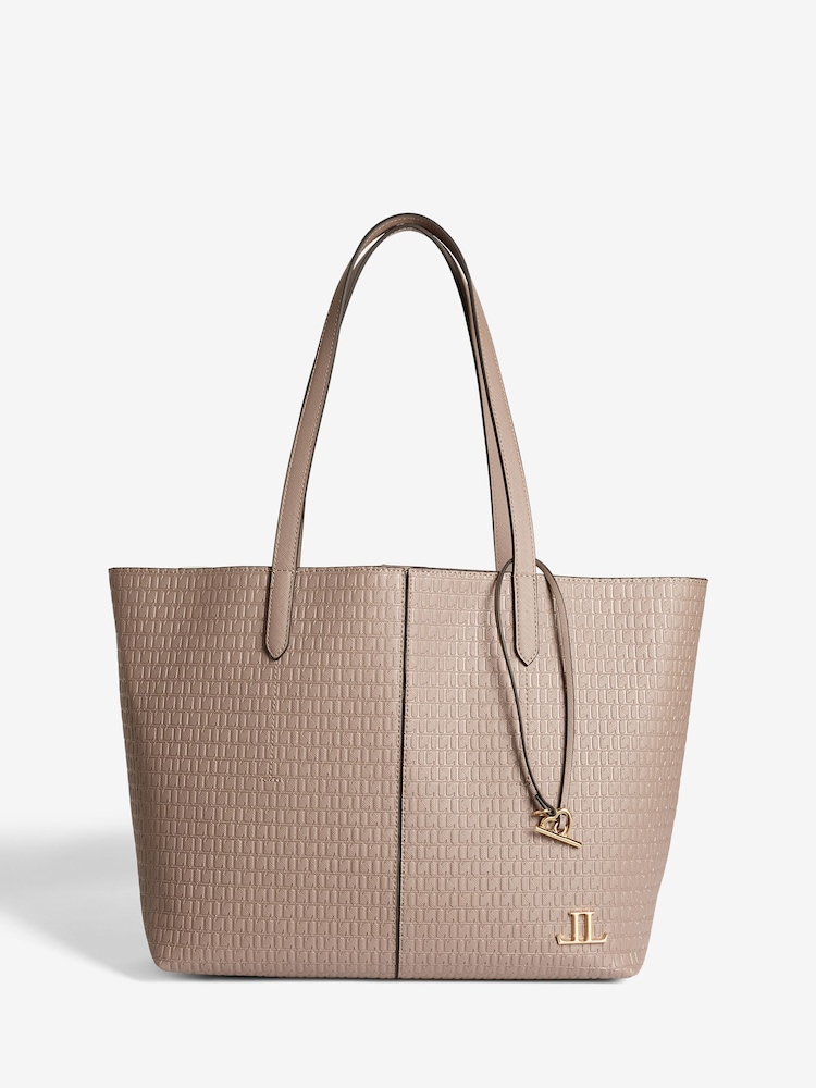 Lipsy Brown Embossed Shoppers Bag - Image 1 of 4
