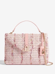 Lipsy Pink Boucle Quilted Chain Shoulder Bag - Image 1 of 5