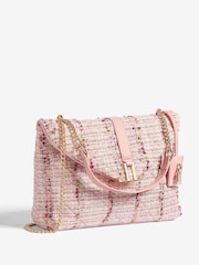 Lipsy Pink Boucle Quilted Chain Shoulder Bag - Image 2 of 5