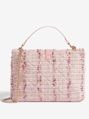 Lipsy Pink Boucle Quilted Chain Shoulder Bag - Image 3 of 5