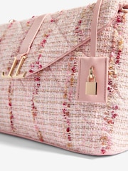 Lipsy Pink Boucle Quilted Chain Shoulder Bag - Image 4 of 5