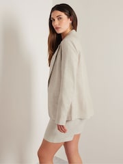 Long Tall Sally Natural Textured Linen Blazer - Image 3 of 5