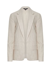 Long Tall Sally Natural Textured Linen Blazer - Image 5 of 5