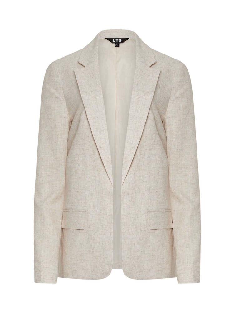 Long Tall Sally Natural Textured Linen Blazer - Image 5 of 5