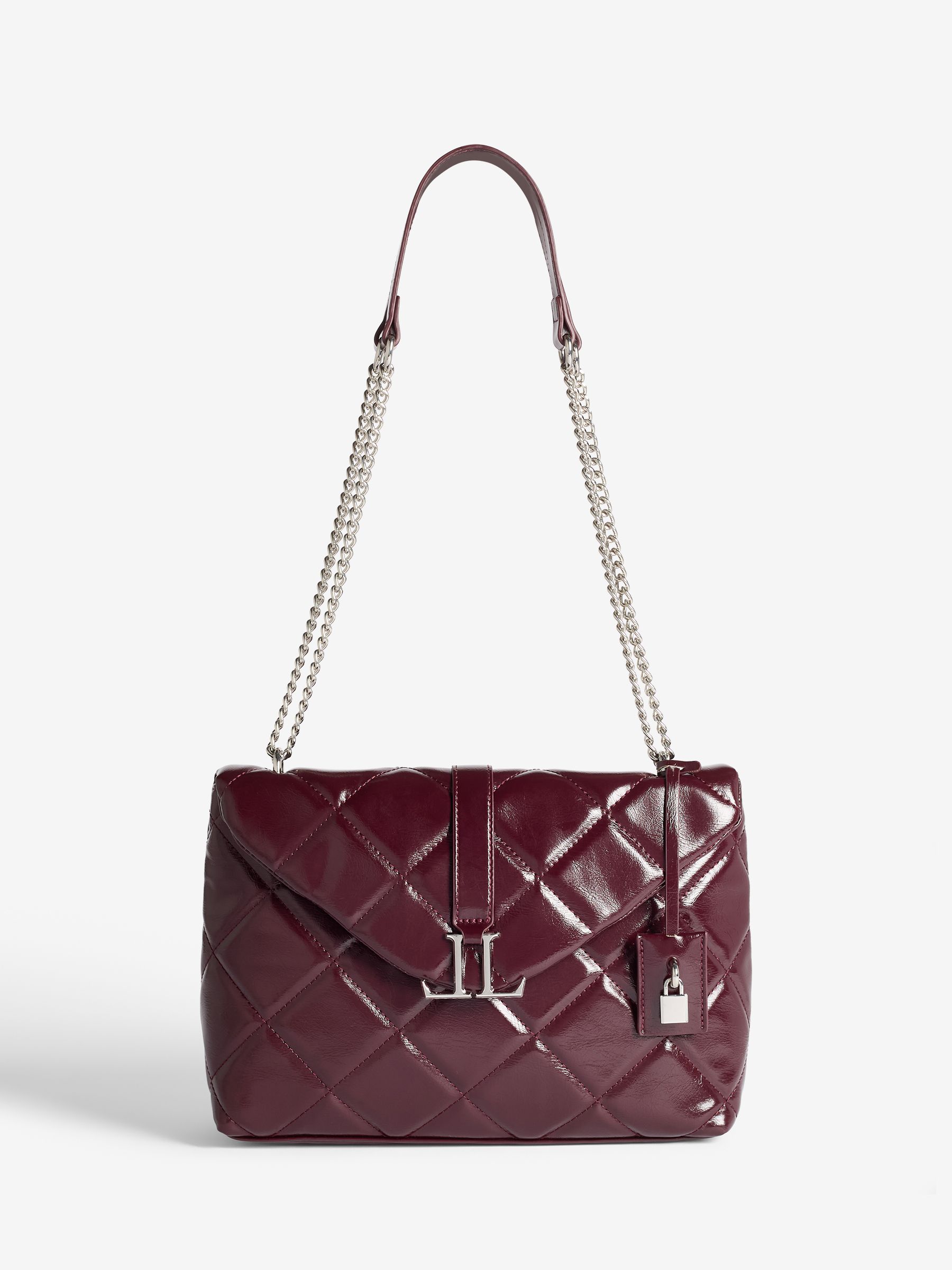 Lipsy Berry Red Quilted Chain Shoulder Bag