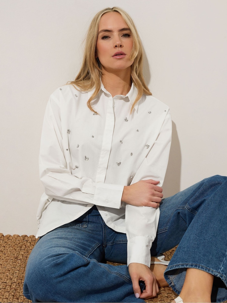 Long Tall Sally White Embroidered Shirt - Image 1 of 6