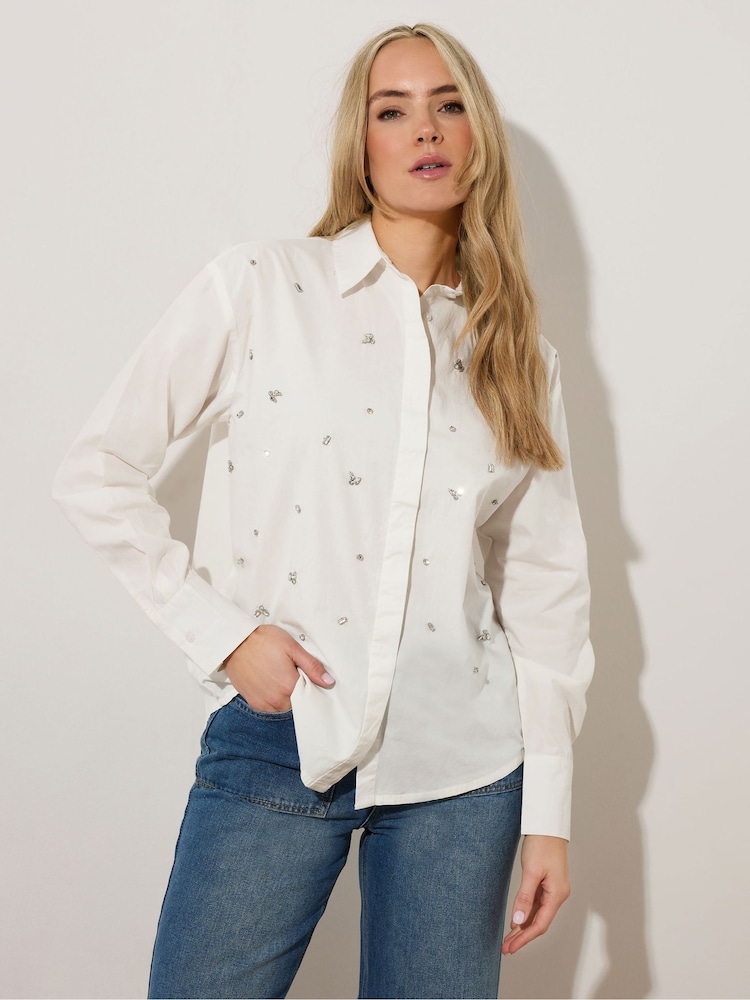 Long Tall Sally White Embroidered Shirt - Image 2 of 6