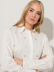 Long Tall Sally White Embroidered Shirt - Image 5 of 6