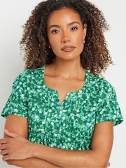 Verde - M&Co Short Sleeve 100% Cotton Henley Top - Imagen 4 de 5