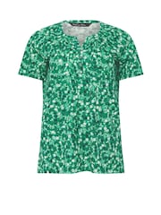 Verde - M&Co Short Sleeve 100% Cotton Henley Top - Imagen 5 de 5
