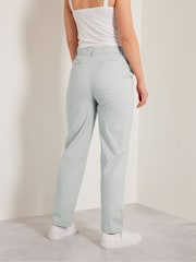 Long Tall Sally Grey Cotton Casual Chino Trousers - Image 3 of 5