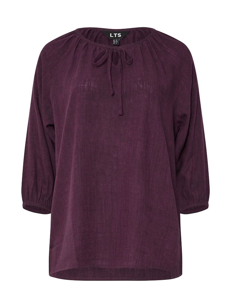 Long Tall Sally Purple Boho Linen Top - Image 6 of 6