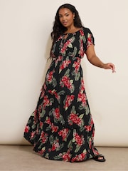 Yours Curve Black Boho Maxi Dress - Image 1 of 4