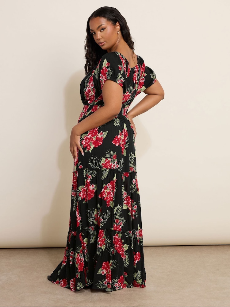 Yours Curve Black Boho Maxi Dress - Image 3 of 4