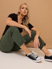 Long Tall Sally Green Cotton Casual Chino Trousers - Image 1 of 5