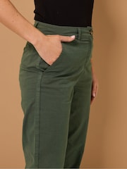 Long Tall Sally Green Cotton Casual Chino Trousers - Image 5 of 5