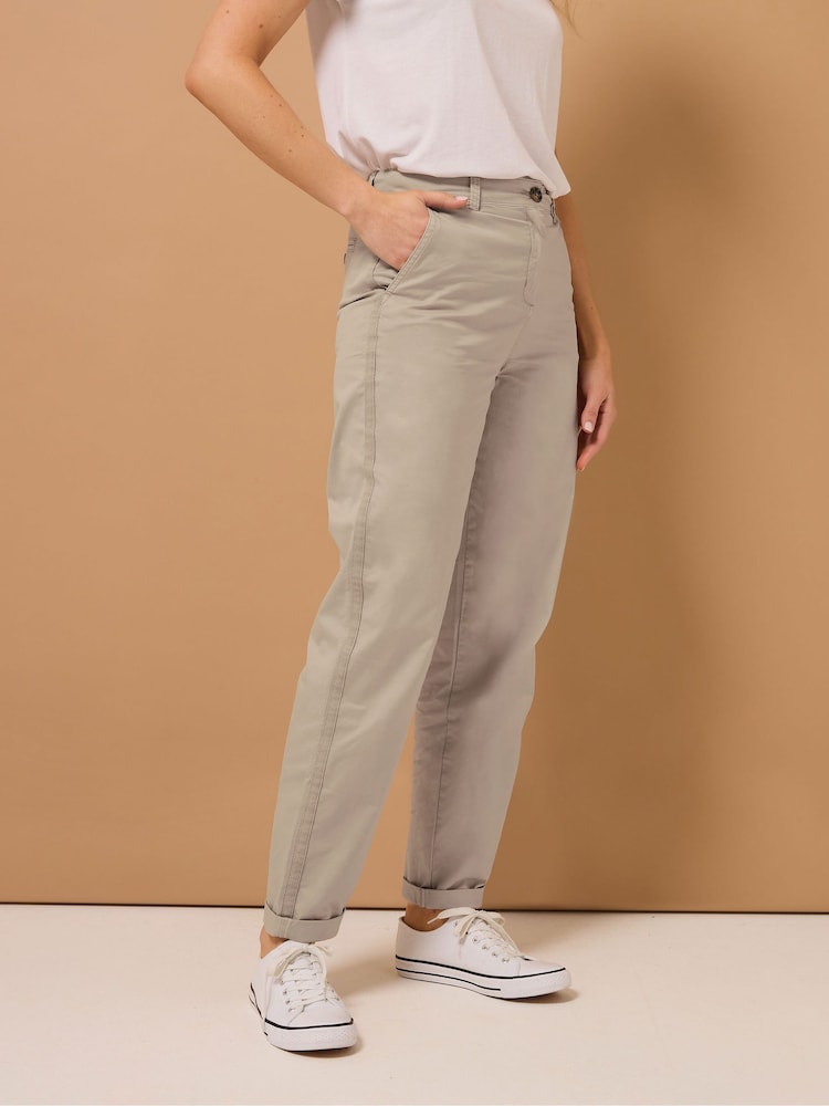 Long Tall Sally Natural Cotton Casual Chino Trousers - Image 3 of 6