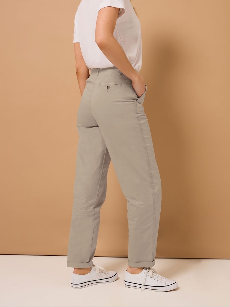 Long Tall Sally Natural Cotton Casual Chino Trousers - Image 4 of 6