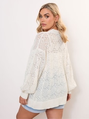 črna - Yours Curve Diamond Stitch Balloon Cardigan - Slika 2 iz 6