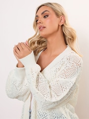 črna - Yours Curve Diamond Stitch Balloon Cardigan - Slika 4 iz 6