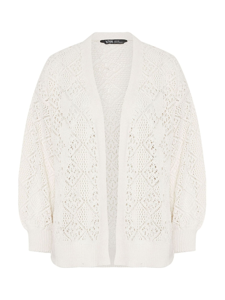 črna - Yours Curve Diamond Stitch Balloon Cardigan - Slika 6 iz 6