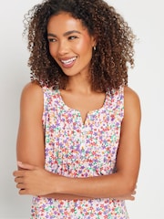 M&Co Pink Sleeveless 100% Cotton Henley Vest - Image 3 of 5