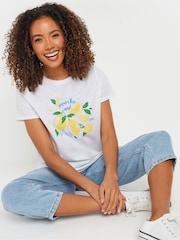 M&Co White Crew Neck 100% Cotton T-Shirt - Image 1 of 5