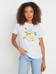 M&Co White Crew Neck 100% Cotton T-Shirt - Image 2 of 5