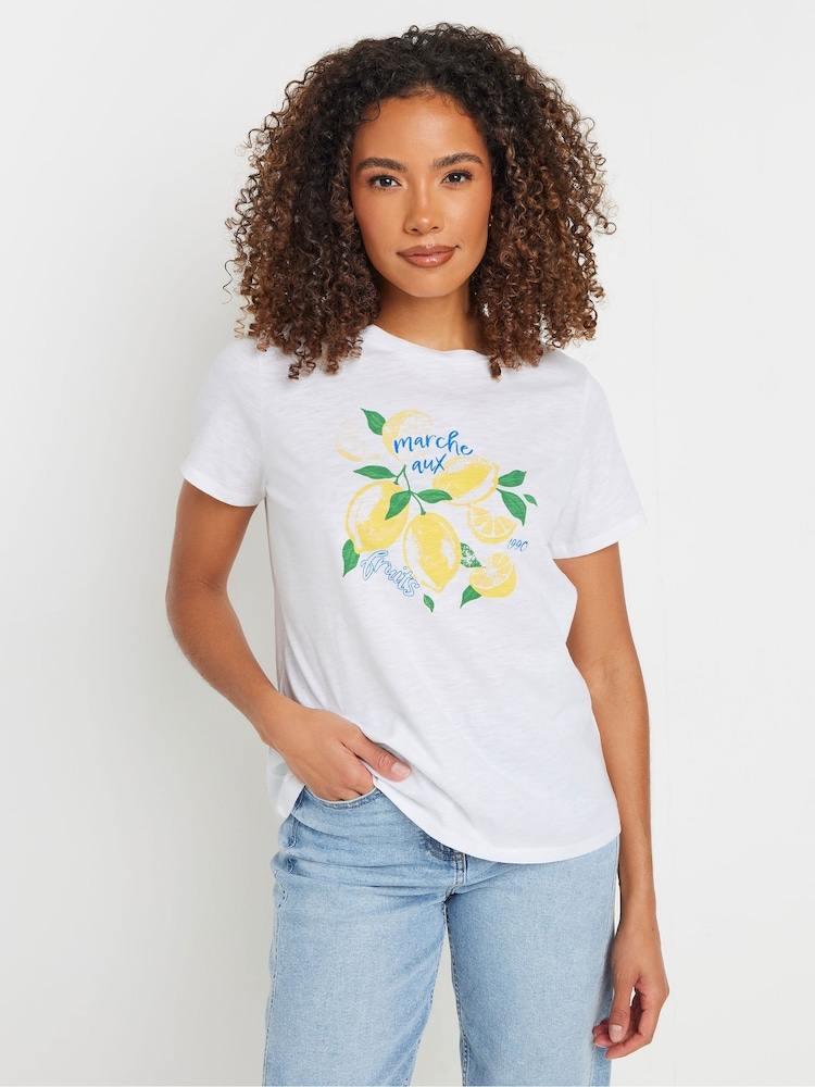 M&Co White Crew Neck 100% Cotton T-Shirt - Image 2 of 5