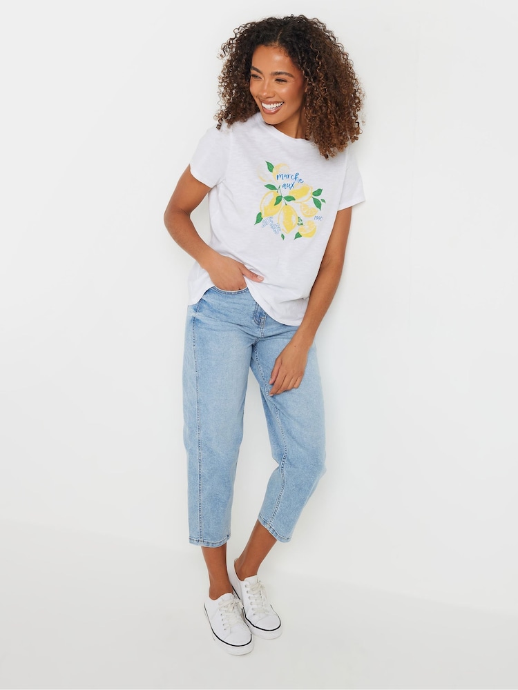 M&Co White Crew Neck 100% Cotton T-Shirt - Image 3 of 5