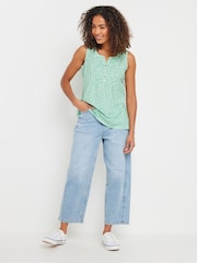 M&Co Green Sleeveless 100% Cotton Henley Vest - Image 2 of 5