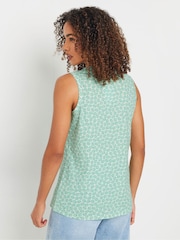 M&Co Green Sleeveless 100% Cotton Henley Vest - Image 3 of 5