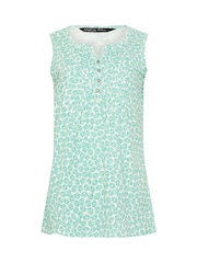 M&Co Green Sleeveless 100% Cotton Henley Vest - Image 5 of 5