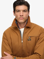 Superdry Brown Cotton Canvas Ranch Jacket - Image 3 of 5