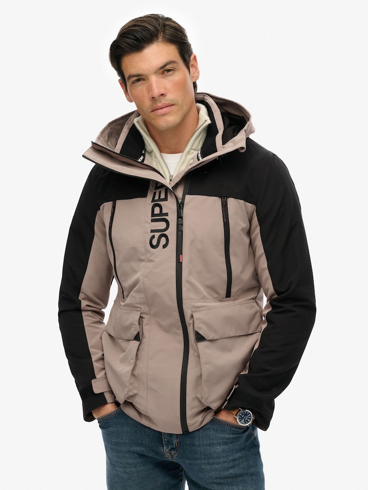 Superdry Natural Colour Block Windbreaker Jacket - Image 1 of 6 Superdry Natural Colour Block Windbreaker Jacket - Image 1 of 6