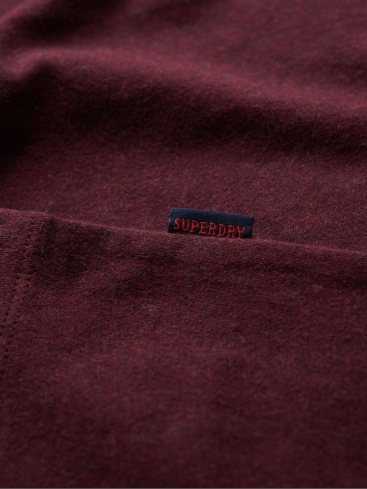Superdry Red Essential Logo Emb 100% Cotton T-Shirt - Image 6 of 6
