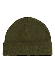 Superdry Green Essential Logo Knitted Beanie Hat - Image 1 of 4
